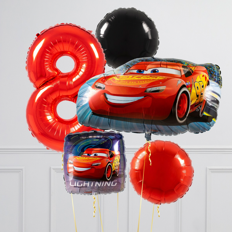 Lightning McQueen Inflated Birthday Crazy Balloon Bunch