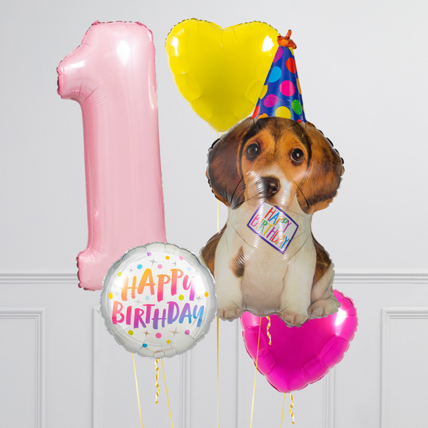 Cute Party Dog Inflated Birthday Crazy Balloon Bunch