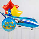 Blue Airplane Inflated Balloon Bouquet