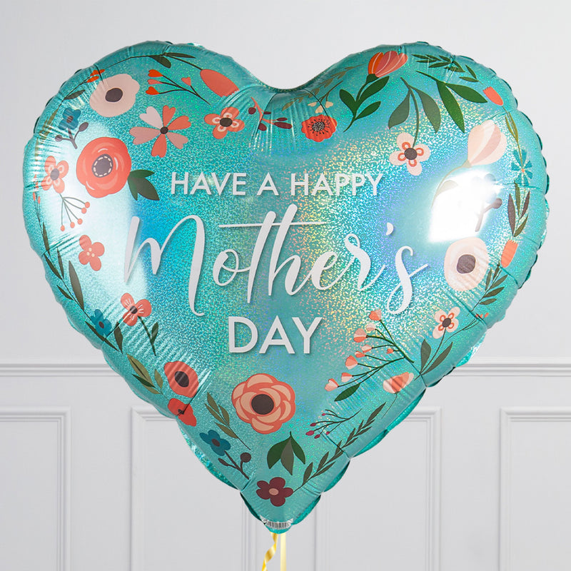 Turquoise Florals Happy Mother's Day Balloon Package