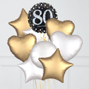 80th Birthday Elegant Sparkles Foil Balloon Bunch