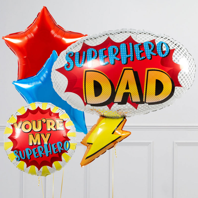 Superhero Dad Inflated Balloon Package