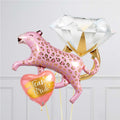 Team Bride Fabulous Pink Leopard  Inflated Balloon Bunch