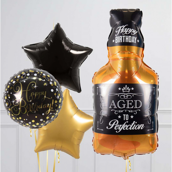 Whiskey Bottle Happy Birthday Balloon Package