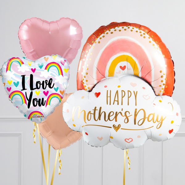 Happy Mother's Day Golden Rainbow Balloon Package